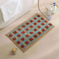 Geometric Checkered Flocking Carpet Bedroom Bedside Blanket High-End Bathroom Door Absorbent Quick-Drying Tufted Floor Mat Non-Slip