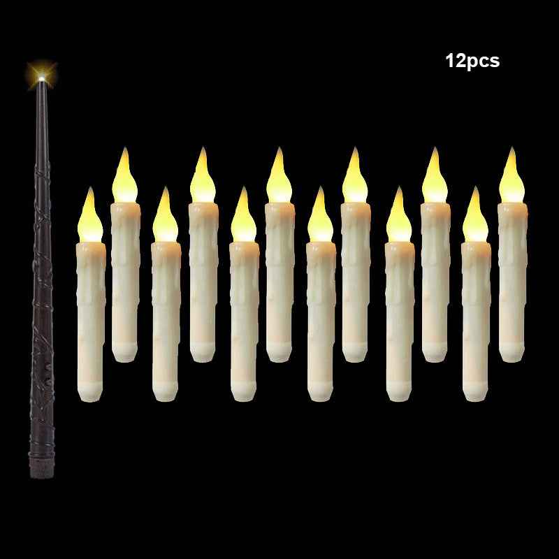 Remote Control Floating Candle Wand — LED Flameless Candle Lights for Halloween & Party Decor