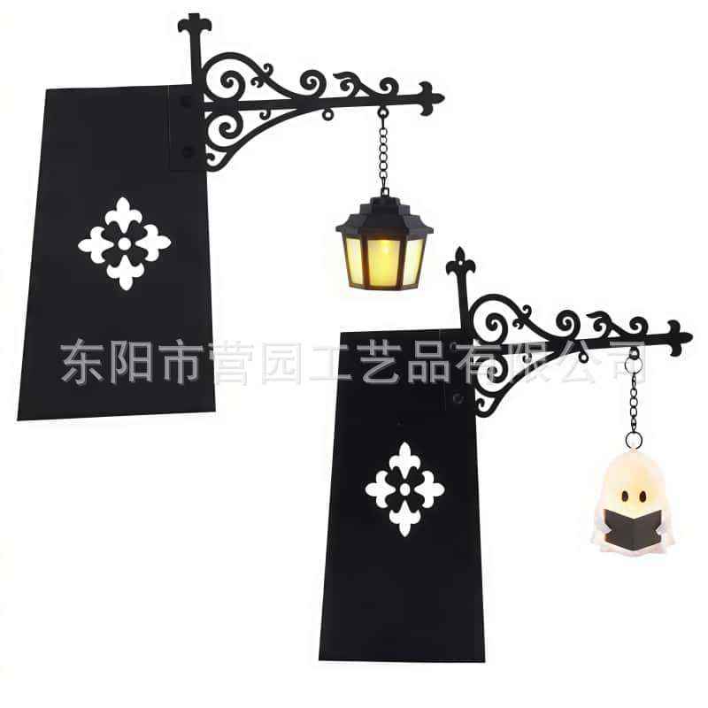 Iron Lantern Bookshelf Light — Vintage Library-Style Wall & Shelf Lamp for Home Decor