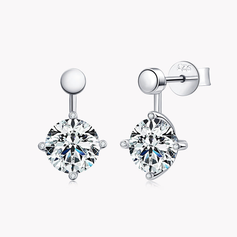 925 Sterling Silver Moissanite-Style Convertible