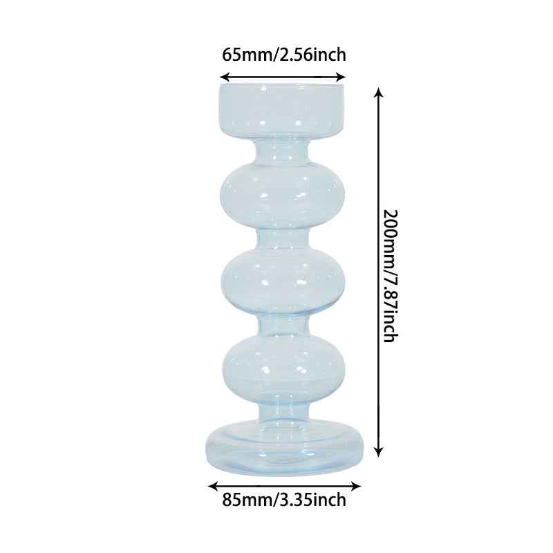 Retro Borosilicate Glass Vase — Aesthetic Flower Vessel for Living Room & Home Decor