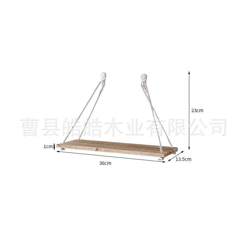 Solid Wood Floating Wall Shelf — Single-Line Decorative Bookshelf & Display Ledge