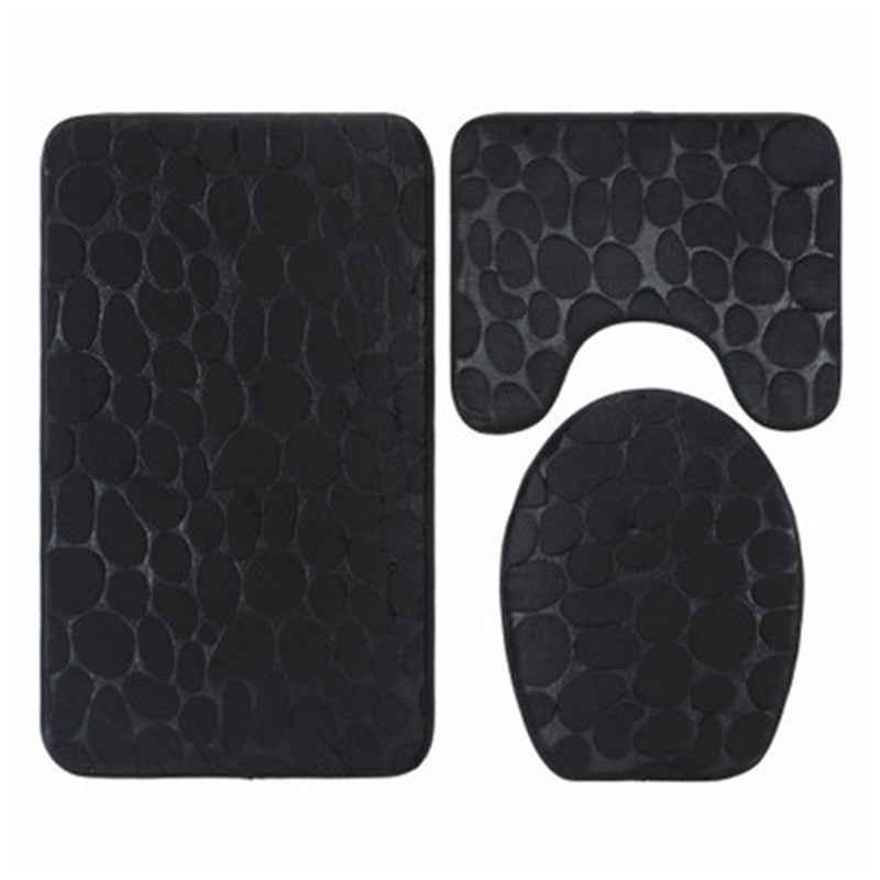 Coral Velvet Pebble Bath Mat — Water-Absorbent Non-Slip Bathroom Floor Mat