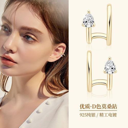 925 Sterling Silver Moissanite-Style Crystal Earrings