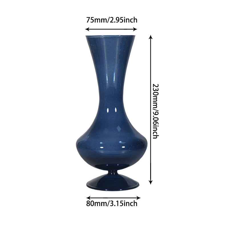 Retro Borosilicate Glass Vase — Aesthetic Flower Vessel for Living Room & Home Decor
