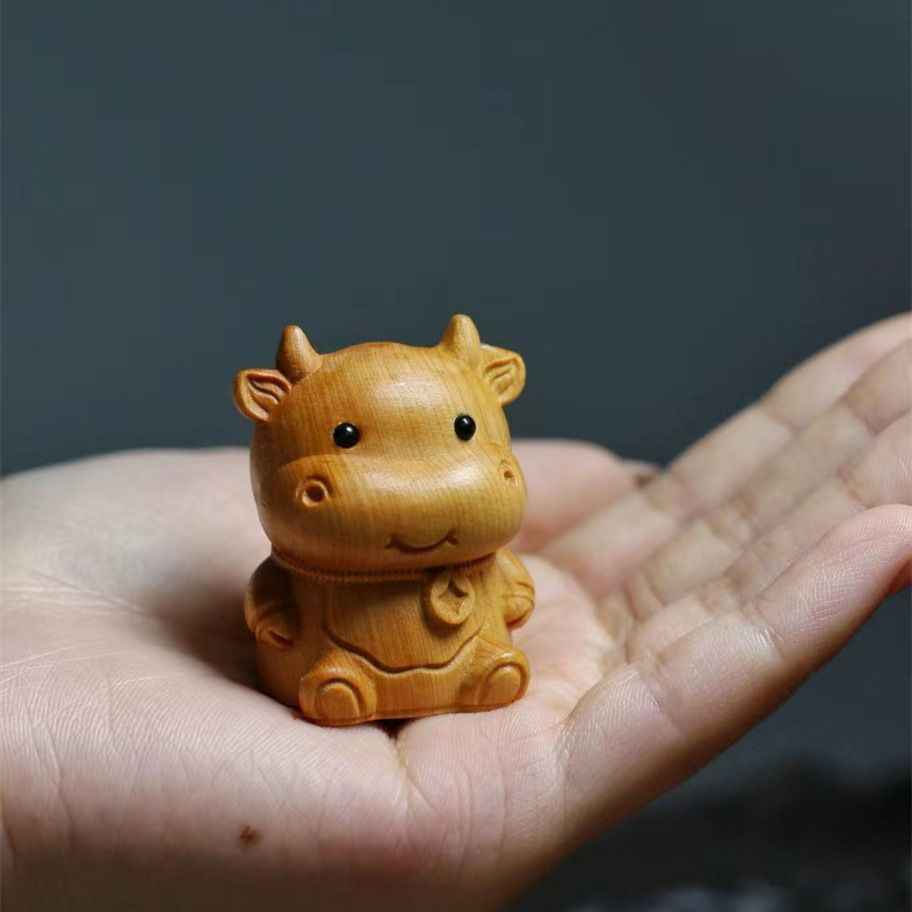 Hand-Carved Thuja Wood Dragon Pendant — Zodiac Dragon Wooden Carving Charm