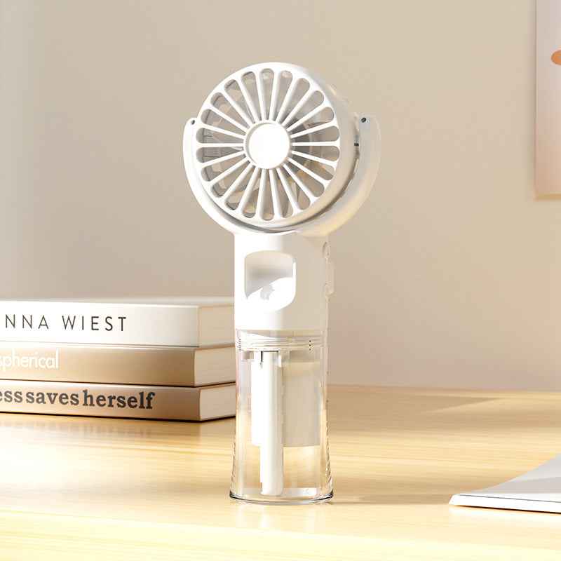 Handheld Mist Spray Fan — USB Rechargeable Portable Mini Fan for Outdoor & On-the-Go Cooling