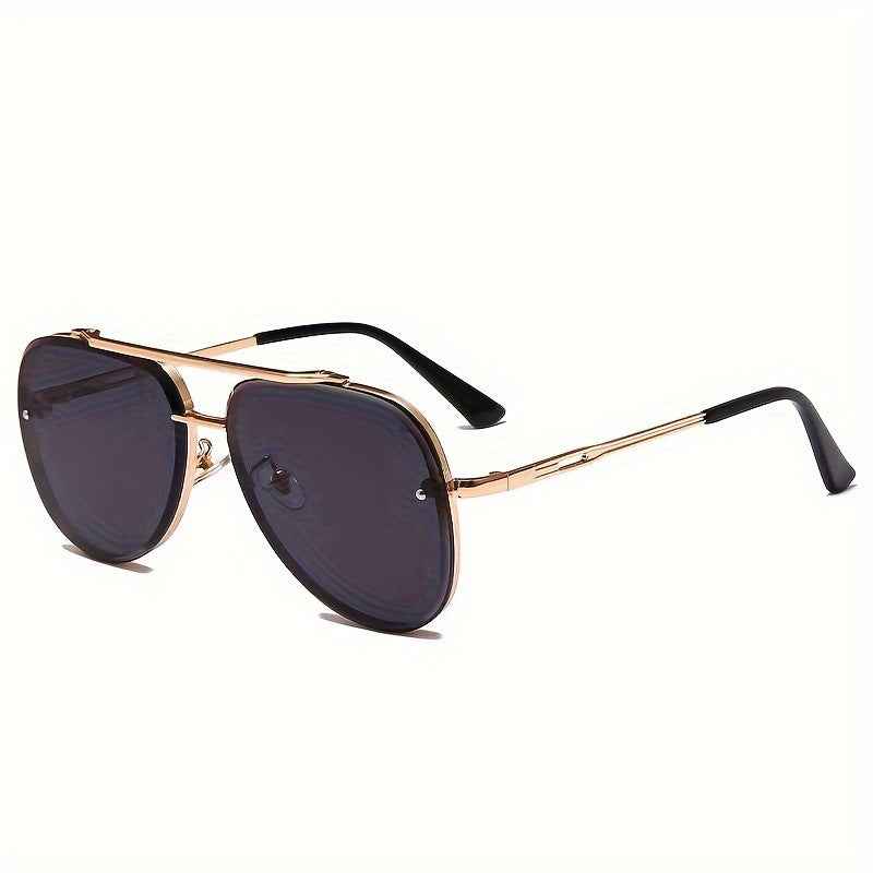 Gradient Lens Retro Metal Sunglasses — Unisex Street Style Shades