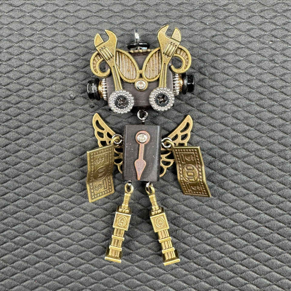 Punk Robot Alloy Pendant — Unisex Necklace & Keychain Charm