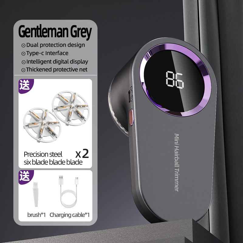 Digital Display Fabric Shaver — Electric Lint & Pill Remover for Clothes & Knitwear