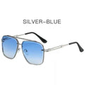 Double-Bridge Metal Square Sunglasses — Unisex Street Style Shades