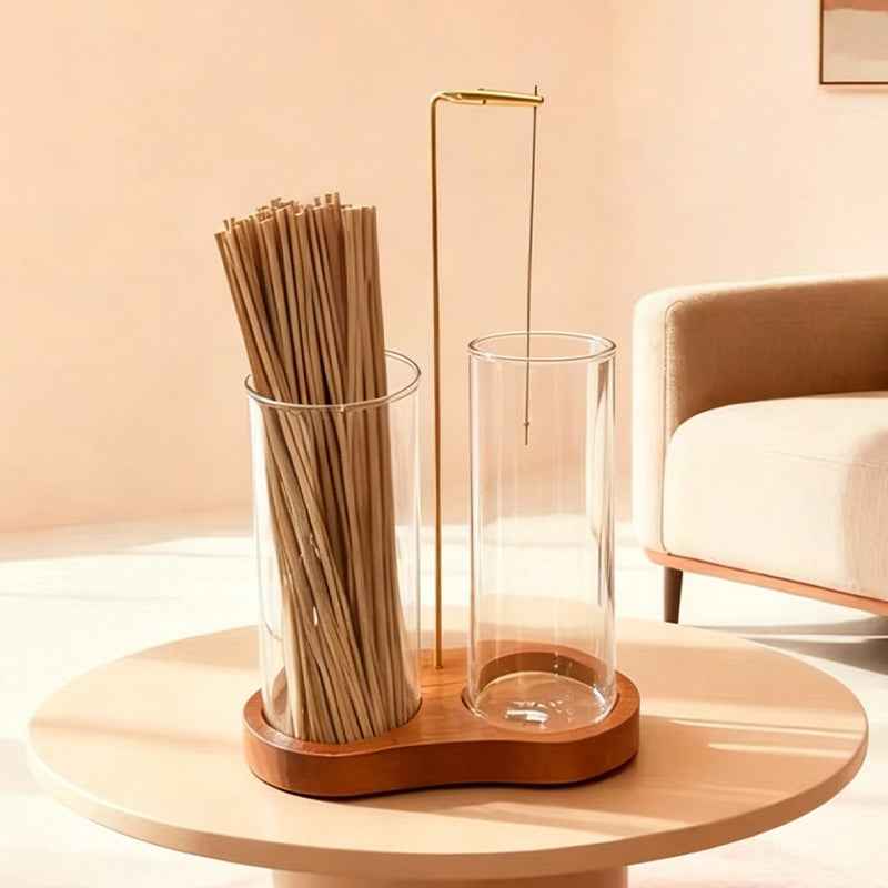 Glass Inverted Incense Burner & Holder — Decorative Desktop Incense Storage Ornament