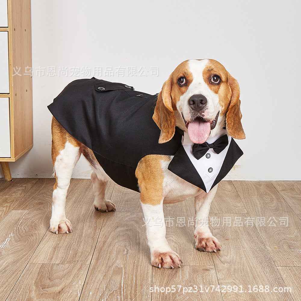 Dog Wedding Suit — Formal Polyester Tuxedo Coat for Pets