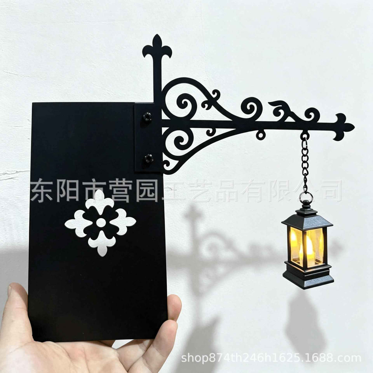 Iron Lantern Bookshelf Light — Vintage Library-Style Wall & Shelf Lamp for Home Decor