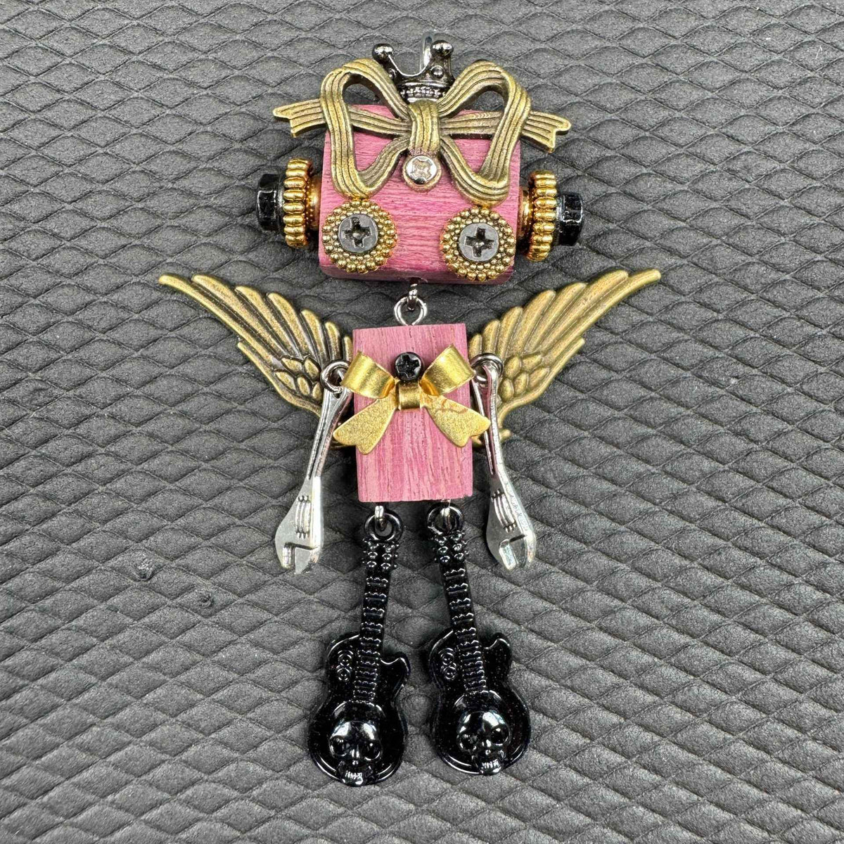 Punk Robot Alloy Pendant — Unisex Necklace & Keychain Charm