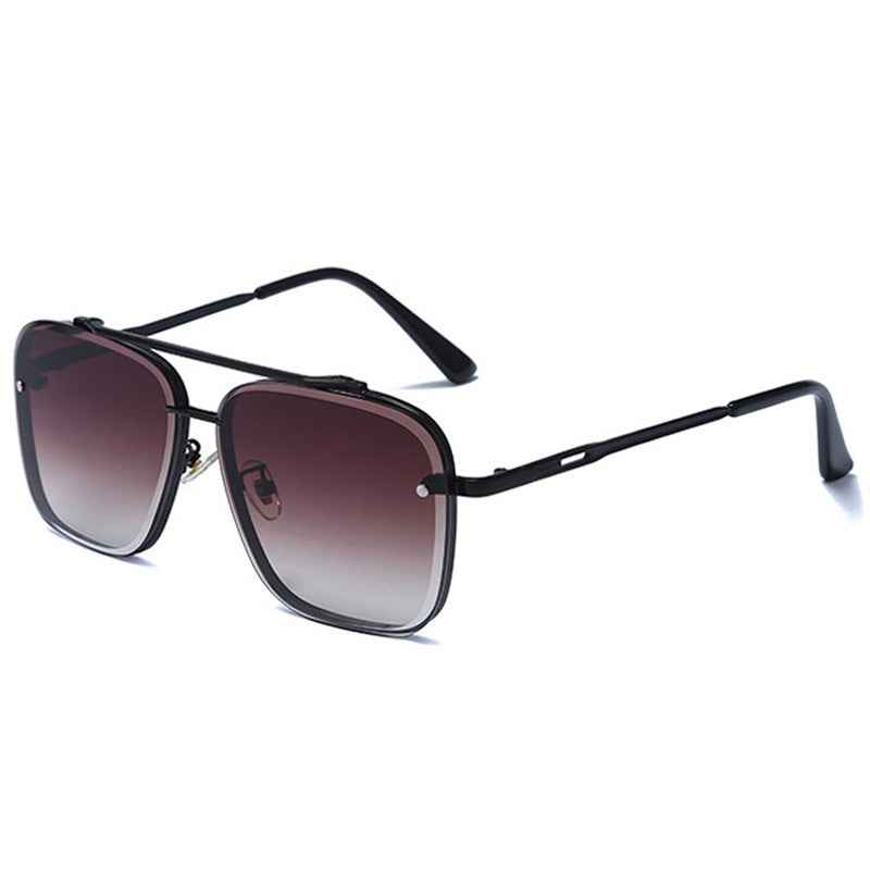 Metal Double-Beam Cut-Edge Sunglasses — Unisex Driving & Street Photography Shades