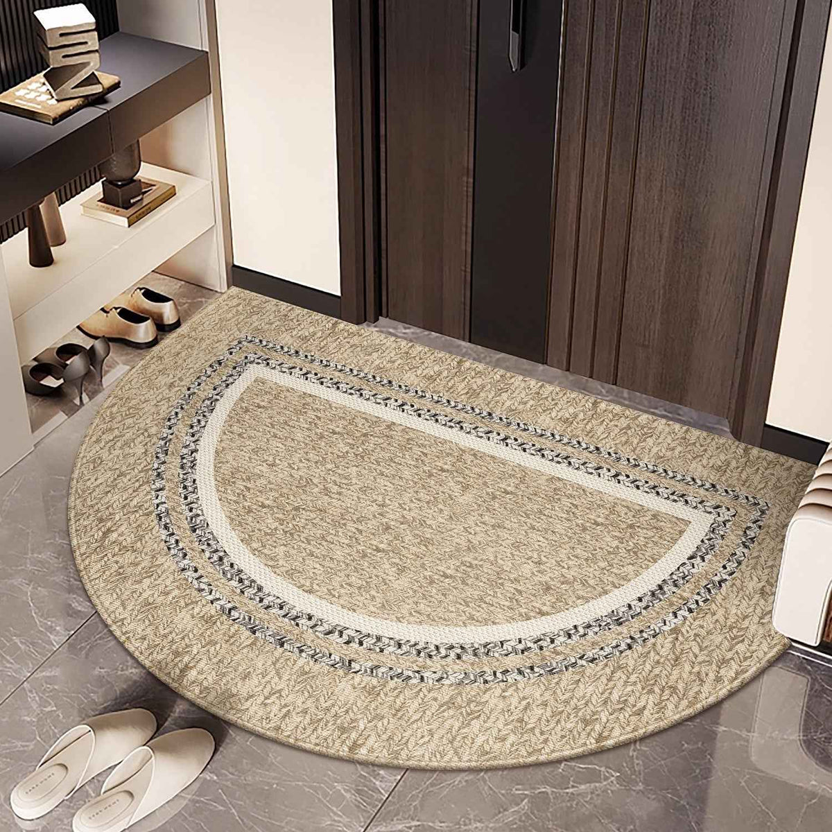 Semi-Circular Loop Pile Door Mat — Dirt-Resistant & Wear-Resistant Entrance Mat