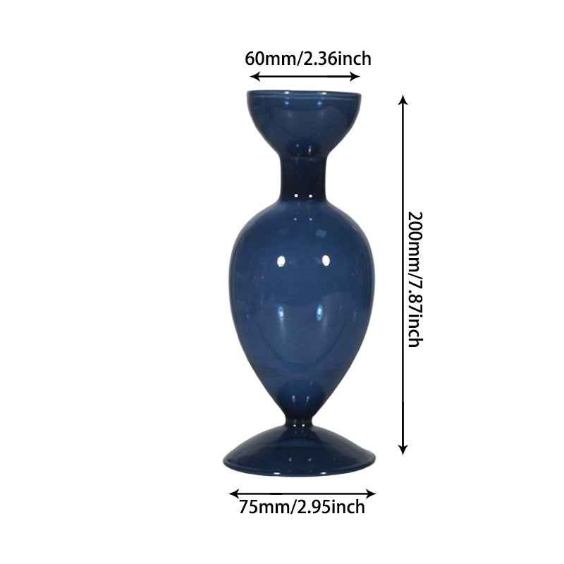 Retro Borosilicate Glass Vase — Aesthetic Flower Vessel for Living Room & Home Decor