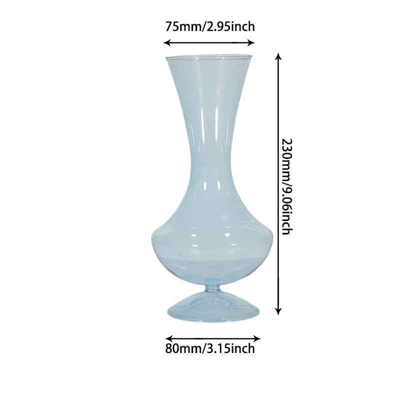 Retro Borosilicate Glass Vase — Aesthetic Flower Vessel for Living Room & Home Decor