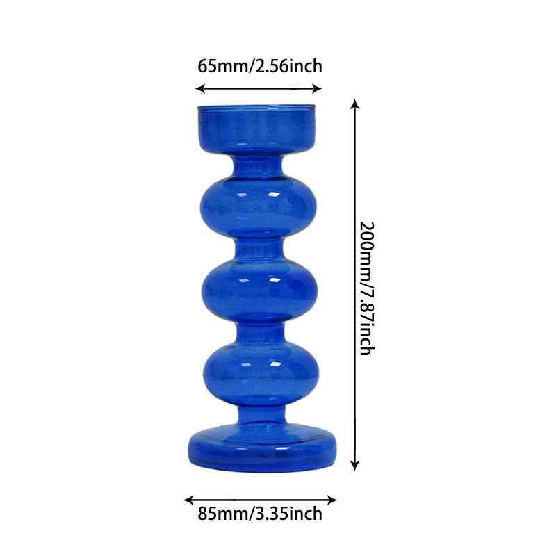 Retro Borosilicate Glass Vase — Aesthetic Flower Vessel for Living Room & Home Decor