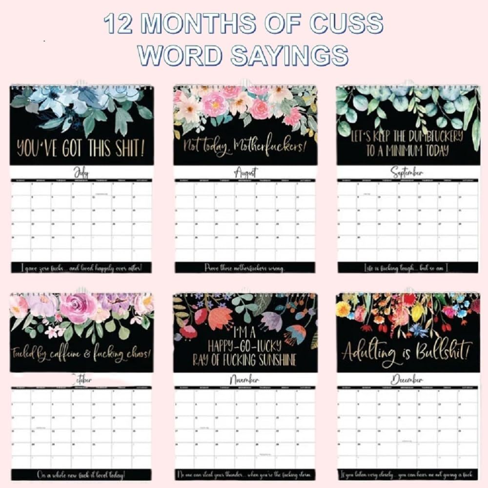 2024 Calendar for Tired-Ass Women | -Fu-ck It Calendar | Tired Women Calendar | 2024 Wall Calendar for Tired | Funny Swear Word Planner Monthly Calendar Gag Gift for Women