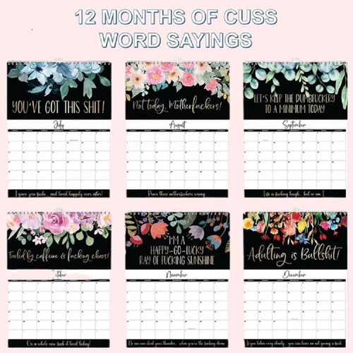 2024 Calendar for Tired-Ass Women | -Fu-ck It Calendar | Tired Women Calendar | 2024 Wall Calendar for Tired | Funny Swear Word Planner Monthly Calendar Gag Gift for Women
