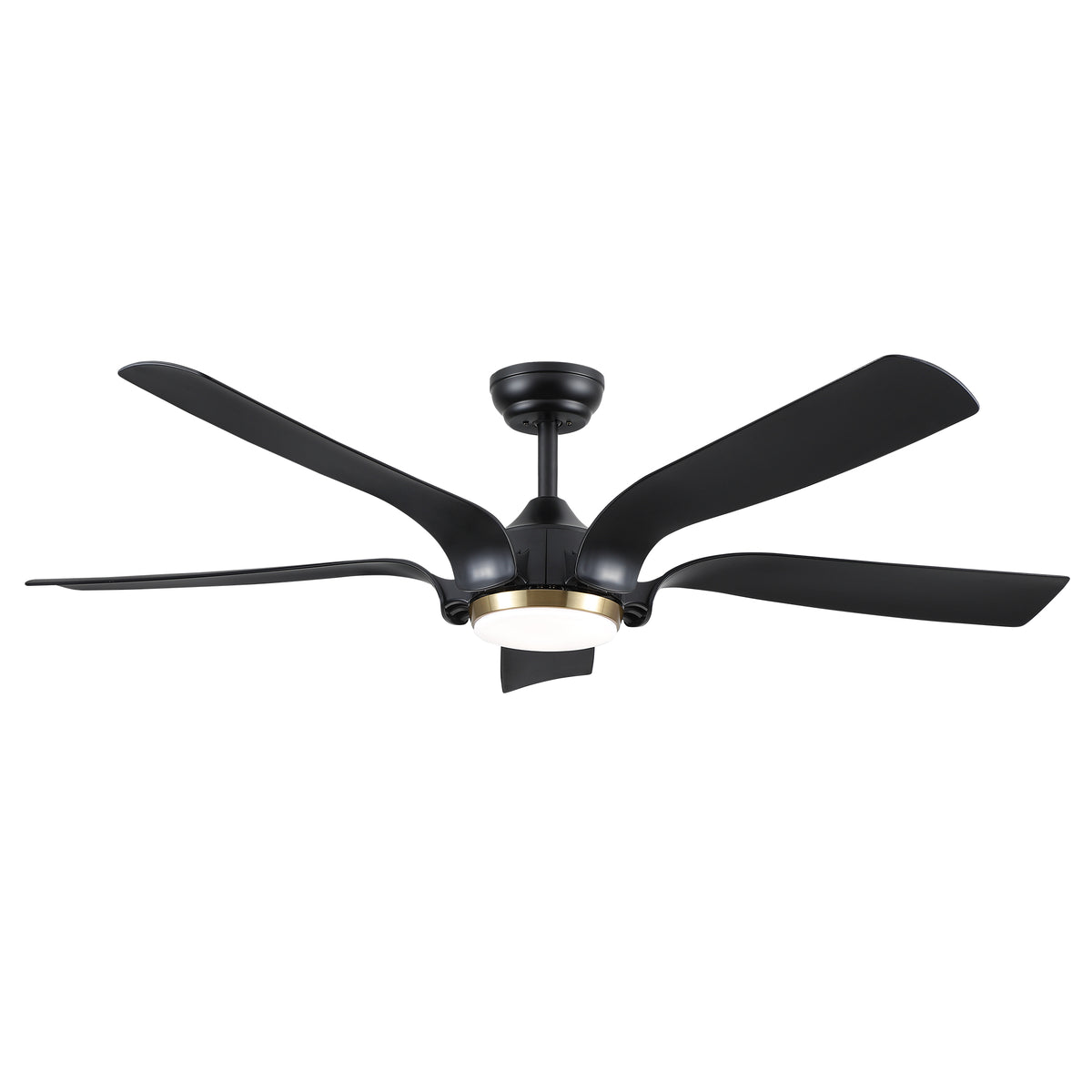 Smart 56" Integrated LED Ceiling Fan with  Antique Black Blades in Matte Black Fan Body Finish