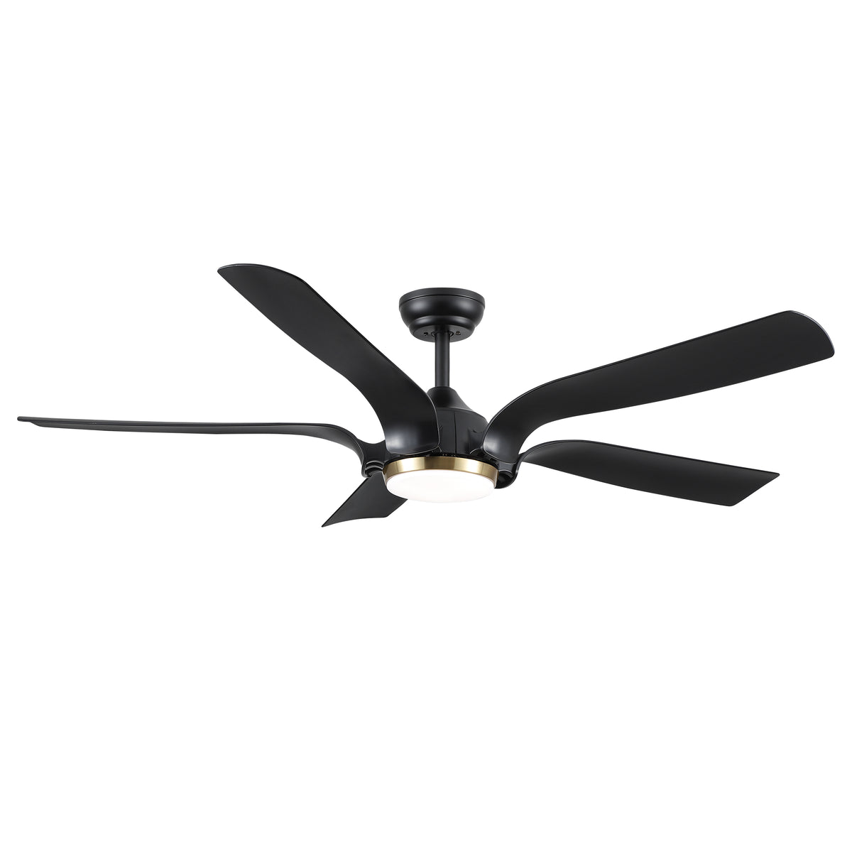 Smart 56" Integrated LED Ceiling Fan with  Antique Black Blades in Matte Black Fan Body Finish