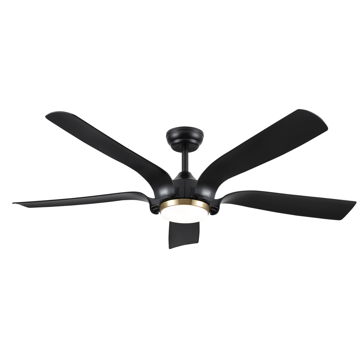 Smart 56" Integrated LED Ceiling Fan with  Antique Black Blades in Matte Black Fan Body Finish